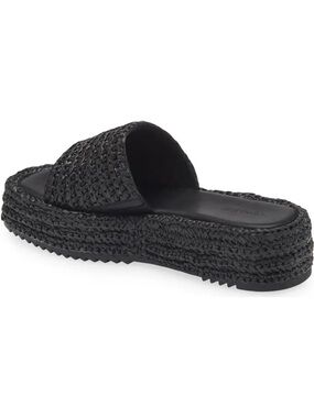 Open Edit Gisella Woven Slide Platform Mule in Black